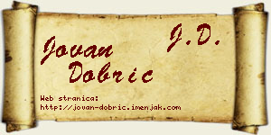 Jovan Dobrić vizit kartica